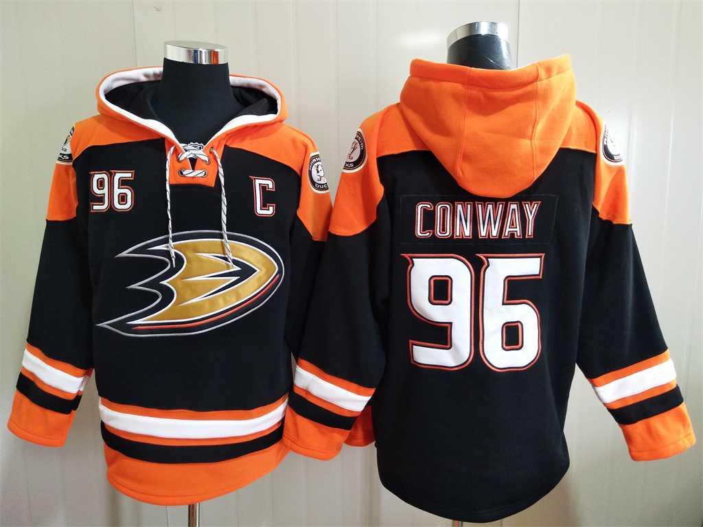 Anaheim Ducks 96 Charlie Conway Black All Stitched Pullover Hoodie,We sell and wholesale Anaheim Ducks 96 Charlie Conway Black All Stitched Pullover Hoodie on line form chian!